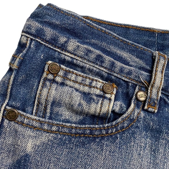 One by One Teaspoon Awesome Baggies Distressed Mid Rise Tapered Leg Jeans 29 - Picture 13 of 16